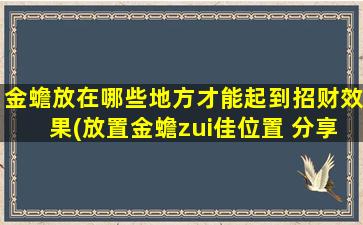 金蟾放在哪些地方才能起到招财效果(放置金蟾zui佳位置 分享招财财位布置技巧)